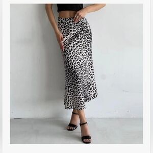 Leopard Print Satin Maxi #985